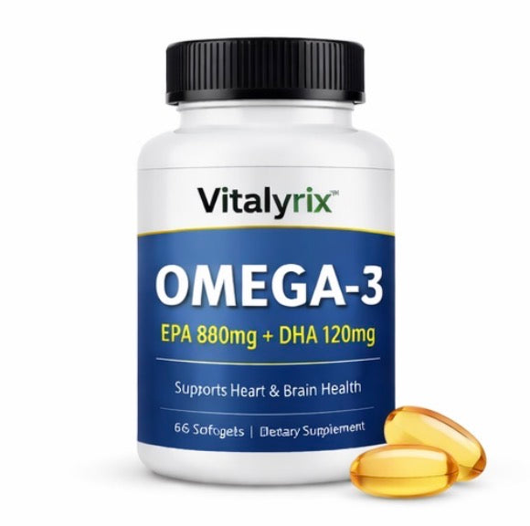 Vitalyrix™ Omega-3 Heart & Brain Support (EPA 180mg + DHA 120mg)